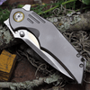Kansept Knives Delta (K1011A1) 3.54" CPM-S35VN Stonewashed Drop Point Plain Blade, Gray 6AL4V Titanium Handle