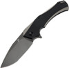 Kansept Knives Hellx (K1008A2) 3.6" CPM-S35VN Stonewashed Drop Point Plain Blade, Gray and Black Coated Titanium Handle