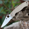 Spyderco Para Military 2 C81MPCW2, 3.47" CPM Cru-Wear Satin Plain Blade, Brown Micarta Handle