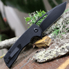 Kansept Knives Kryo (KT1001A2) D2 Black Drop Point Plain Blade, Black G-10 Handle