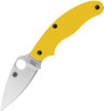 Spyderco UK Penknife Salt C94PYL, 2.93" Satin LC200N Plain Blade, Yellow FRN Handle