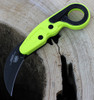 CRKT Provoke Zap Kinematic (CR4041G) 2.47" 1.4116 Blackwashed Karambit Plain Blade, Neon Green Grivory Handle with Finger Ring
