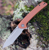 CIVIVI Keen Nadder Folding Knife (C2021B)-3.48" Stonewashed N690 Tanto Blade, Brown Micarta Handles