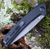 CIVIVI Keen Nadder Flipper (C2021A)-3.48" Stonewash Bohler N690 Tanto Blade, Black G-10 Handle