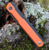 WE Knife Co. Peer, 2015B, 3.5" CPM 20CV Black Blade, Black Titanium Handle with Orange G-10 Inlay