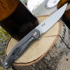 GiantMouse ACE Sonoma Frame Lock Knife, 3.3" Satin M390 Drop Point Blade, Titanium Handle