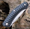 GiantMouse ACE Iona Liner Lock, 2.9" Stonewashed M390 Drop Point Blade, Anso Textured Black FRN Handlele