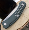 GiantMouse ACE Iona Liner Lock, 2.9" Stonewashed M390 Drop Point Blade,  Green Aluminum Handle