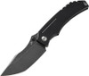 Kansept Knives Pelican (K1018A2) 3" CPM-S35VN Black Tanto Plain Blade, Black Coated Titanium Handle