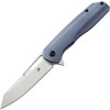 Kansept Knives Shard (K1006A8) 3.5" CPM-S35VN Satin Wharncliffe Plain Blade, Blue Anodized Titanium Handle