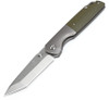 Kansept Knives Warrior (K1005T5) 3.46" CPM S35VN Satin Tanto Plain Blade, OD Green Micarta Handle