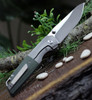 Kansept Knives Warrior (K1005T7) 3.46" CPM-S35VN Stonewashed Tanto Plain Blade, Green Titanium/Micarta Handle