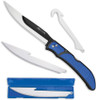 Outdoor Edge RAZORFIN RFU-50C, 5.0" Japanese 420J2 Stainless Fillet and Gutting Blades, Blue Grivory w/ Rubberized TPR Inserts Handle