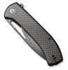 CIVIVI Riffle Folding Knife (C2024DS-1)- 3.46" Damascus Drop Point Blade, Black G-10 and Twill Carbon Fiber Overlay Handles