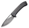 CIVIVI Riffle Folding Knife (C2024DS-1)- 3.46" Damascus Drop Point Blade, Black G-10 and Twill Carbon Fiber Overlay Handles