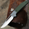 CIVIVI Trailblazer XL Folding Knife (C2101A)- 3.46" Satin D2 Drop Point Blade, OD Green G-10 Handles