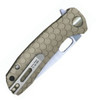 Honey Badger Knives Large D2 Flipper HB1009, 3.63" D2 Satin Drop Point Plain Blade, Tan FRN Handle w/ Red Back Spacer