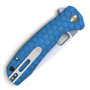 Honey Badger Knives Large D2 Flipper HB1020, 3.63"  D2 Satin Drop Point Plain Blade, Blue FRN Handle