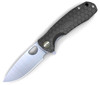 Honey Badger Knives Small Flipper HB1021, 2.81" 8Cr13MoV Satin Drop Point Plain Blade, Black FRN Handle