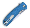 Honey Badger Knives Small Flipper HB1024, 2.81"  8Cr13MoV Satin Drop Point Plain Blade, Blue FRN Handle