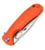 Honey Badger Knives Small Flipper HB1035, 2.81"  8Cr13MoV Satin Drop Point Plain Blade, Orange FRN Handle