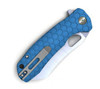 Honey Badger Knives Large D2 Warncleaver Flipper HB1036, 3.63" D2 Satin Warncleaver Plain Blade, Blue FRN Handle