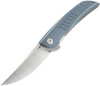 Bestech Knives Swift Linerlock G30E, 3.5" D2 Satin Plain Blade, Grey  G10 Handle