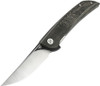 Bestech Swift (BG30B-2) 3.54" D2 Satin w/ Black Flats Trailing Point Plain Blade, Black Canvas Micarta Handle