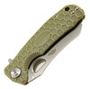 Honey Badger Knives Small Warncleaver Flipper HB1047, 2.75" 8Cr13MoV Satin Warncleaver Plain Blade, Green FRN Handle