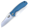 Honey Badger Knives Small Warncleaver Flipper HB1048, 2.75" 8Cr13MoV Satin Warncleaver Plain Blade, Blue FRN Handle