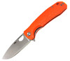 Honey Badger Knives Medium D2 Flipper HB1060, 3.19" D2 Satin Drop Point Plain Blade, Orange FRN Handle