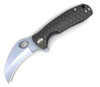 Honey Badger Knives Large Claw Flipper HB1101, 3.38" 8Cr13Mov Claw Smooth Plain Blade, Black FRN Handle