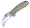 Honey Badger Knives Small Claw Flipper HB1142, 2.75" 8Cr13Mov Claw Plain Blade, Tan FRN Handle