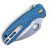 Honey Badger Knives Small Claw Flipper HB1144, 2.75" 8Cr13Mov Claw Plain Blade, Blue FRN Handle