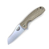 Honey Badger Knives Small D2 Wharncleaver Flipper HB1168, 2.75" D2  Wharncleaver Blade, Tan FRN Handle