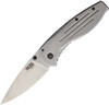 SOG Aegis AE31BX-8389, 3.375" 8Cr13Mov Stonewashed Plain Blade, Gray Stainless Steel Handle