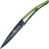 Deejo 37g Lucky Charm DEE1GB160, 3.75" Z40C13 Black Titanium Plain Blade, Green Beech Wood Handle