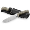 LionSTEEL M7 CVG Fixed Blade, 7" Satin Sleipner Steel Plain Blade, Green Canvas Micarta Handle, Black Kydex Sheath