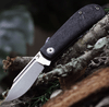 Kansept Knives Swan Bevy (K2026S1) 2.50" CPM S35VN Stonewashed Clip Point Plain Blade, Black Carbon Fiber Handle