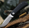 Kansept Knives Swan Bevy (KT2026S1) 2.25" 154CM Stonewashed Clip Point Plain Blade, Black G-Wood Handle