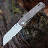 QSP Knife Penguin Folding Knife (QS130A) 3.06" D2 Two Tone Satin Sheepsfoot Plain Blade, Brown Linen Micarta Handle