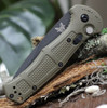 Benchmade Claymore 9070SBK-1, 3.64" Black D2 Steel Partially  Serrated Blade, Green Ranger Grivory w/SS liner Handle