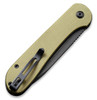 CIVIVI Button Lock Elementum Folding Knife (C2103B)- 3.47" Blackwashed 14C28N Drop Point Blade, Olive Micarta Handles