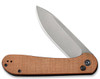 CIVIVI Button Lock Elementum Folding Knife (C2103D)- 3.47" Stonewashed 14C28N Drop Point Blade, Brown Micarta Handles