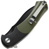 Bestech Knives Penguin Flipper Knife BG32E, 3.6" D2 Black Plain Blade, Black & Green G-10 Handle