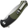 Bestech Knives Penguin Flipper Knife BG32A, 3.6" D2 Satin & Stonewash Plain Blade, Green & Black G-10 Handle