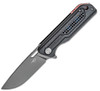 Bestech Knives Circuit BG35A-2, 3.25" K110 Gray Titanium Coated Drop Point Blade, Black Milled G-10 Handle