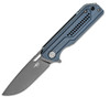 Bestech Knives Circuit BG35B-2, 3.25" K110 Gray Titanium Coated Drop Point Blade, Blue (Gray) Milled G-10 Handle