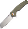 CJRB Cutlery Crag Liner Lock J1904-GNF, 3.3" D2 Stonewash Plain Blade, Green G-10 Handle