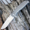 Kizer Cutlery Rattler (KI4470) 3.625" CPM S35VN Satin Drop Point Plain Blade, Gray Titanium Handle